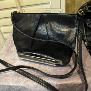 Hobo Elegant Black Leather‎ Crossbody Bag
